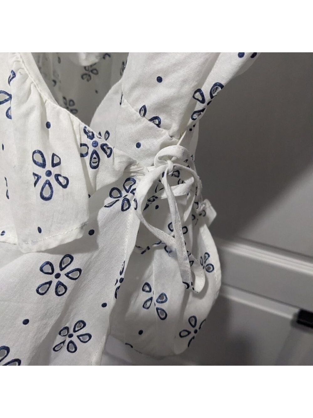 Zara | Eyelet Ruffle Wrap Top - Picture 6 of 10